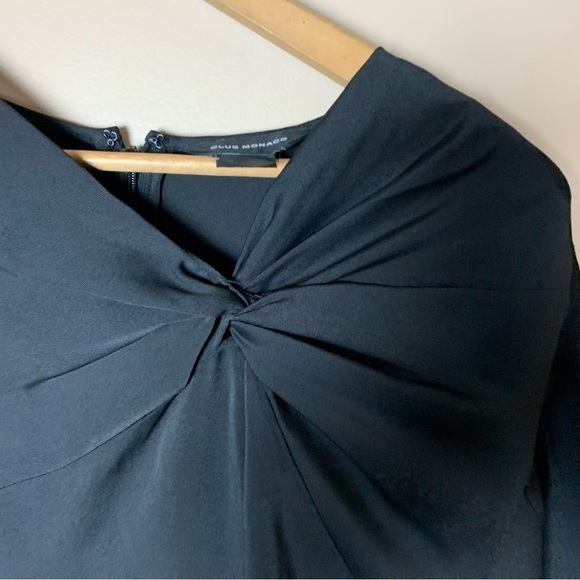 [Club Monaco] Black Silky Classic Career Professional Long Sleeve Top - Picture 3 of 8